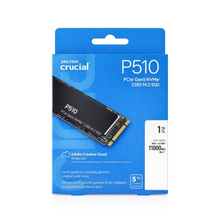 1Tb NVMe P510 Gen5 - Crucial | Spiderbyte
