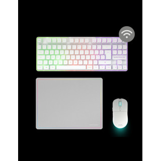 Combo gaming wireless 3 in 1: tastiera RGB, mouse 79 g, tappetino…