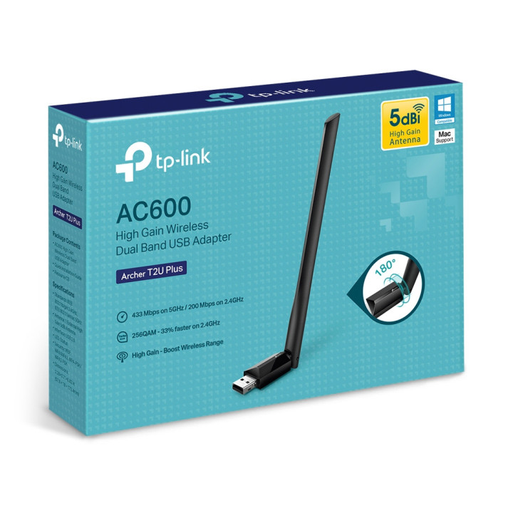 Scheda wireless AC600 con adattatore USB e antenna esterna ad alto guadagno TP-Link
