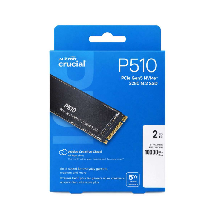 2Tb NVMe P510 Gen5 - Crucial | Spiderbyte