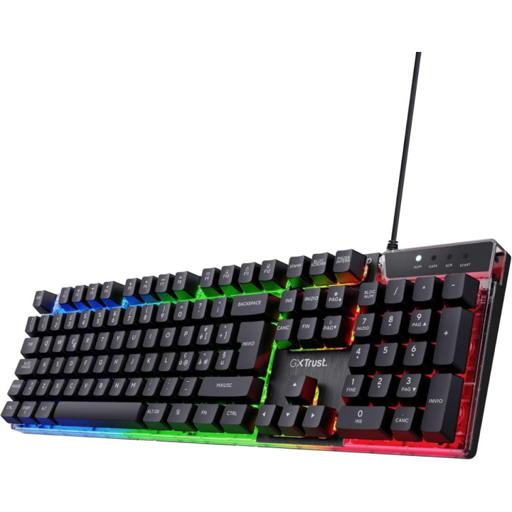 GXT 835 Azor Tastiera Gaming RGB USB, Anti-Ghosting - Trust