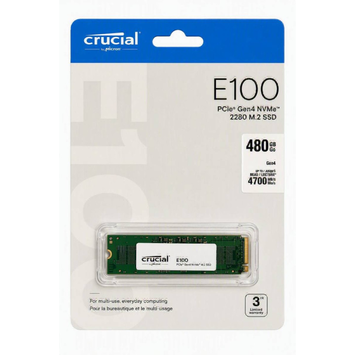 480Gb NVMe gen 4 E100 - Crucial | Spiderbyte