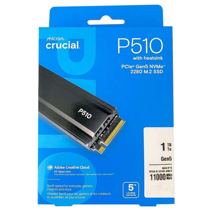 1Tb NVMe P510 Gen5 con Dissipatore - Crucial