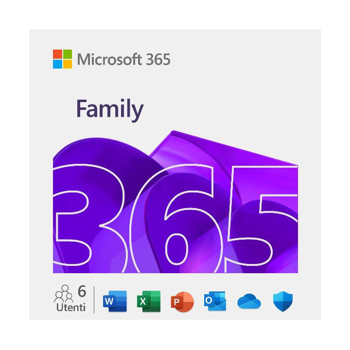 Microsoft 365 Family, 6 persone, 1 anno, ESD