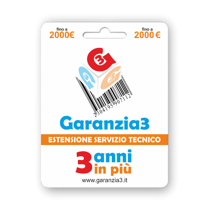 Estensione di garanzia 3 anni aggiuntivi massimale 2000€ - Garanzia3
