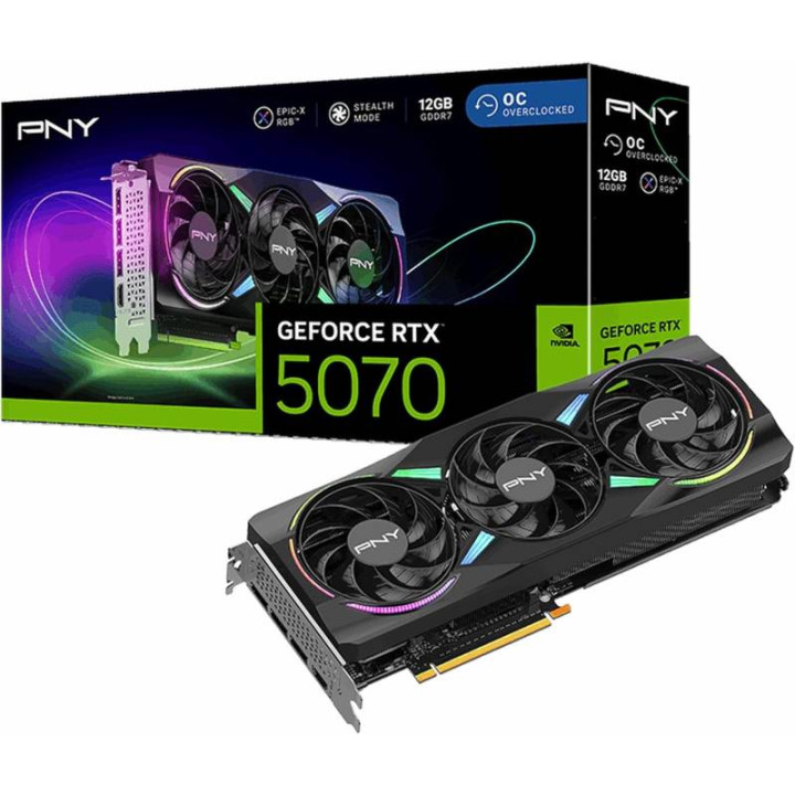 GeForce RTX 5070 12GB ARGB Gaming Overclocked - PNY