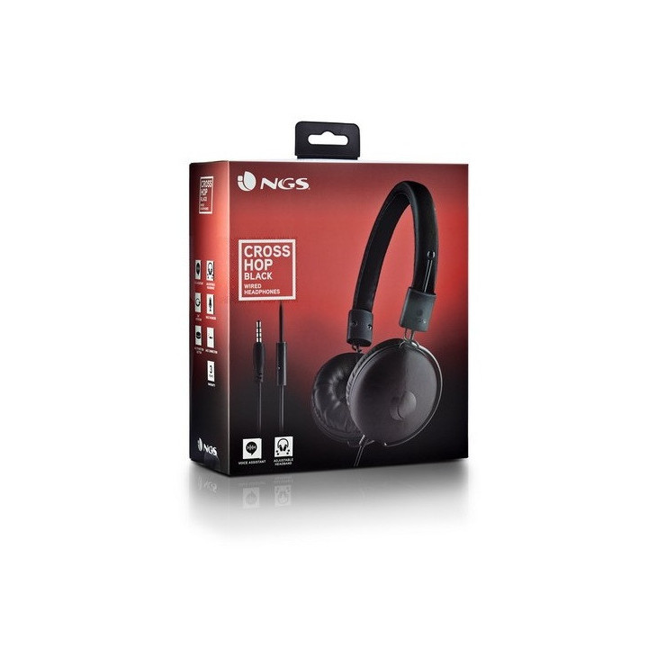 Auricolari con microfono, jack da 3,5 mm, black, NGS