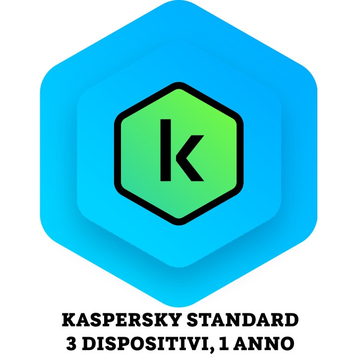 Kaspersky standard antivirus, 3 dispositivi,1 anno - ESD licenza elettronica