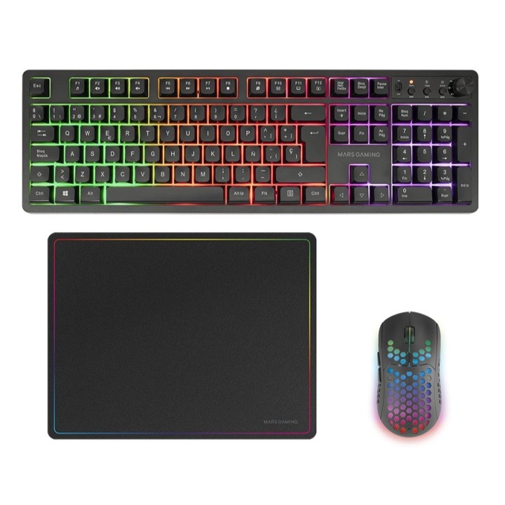 Combo gaming wireless 3-in-1: tastiera RGB, mouse 79 g, tappetino, layout IT - Mars Gaming
