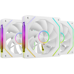 Kit 3 Ventole PWM 12cm Reverse, Bianco ARGB, Sistema modulare magnetico, Mars Gaming